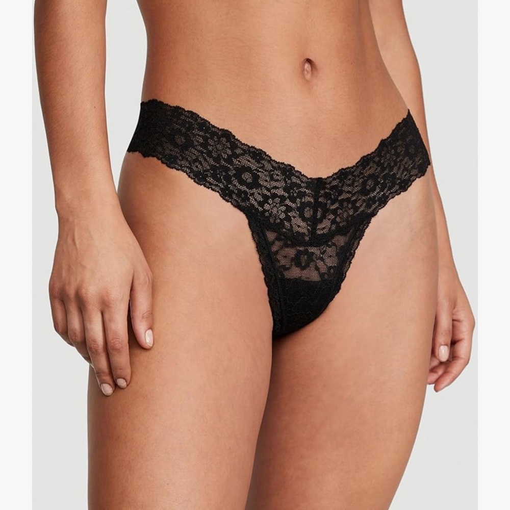 PINK Victoria's Secret Black Lace Panty